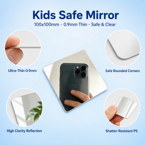 100x100mm Ultra-<b>Thin</b> 0.9mm PS Safety <b>Mirror</b> Kids Educational Toy <b>Mirror</b> Shatter-Resistant Square Acrylic <b>Mirror</b> Tile Wholesale - Product Image 2