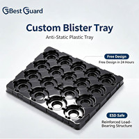 Bandejas de Plástico PET Reciclables Antiestáticas ESD de 1 mm de Grosor para Embalaje de Blíster, para Semiconductores y Cajas Electrónicas