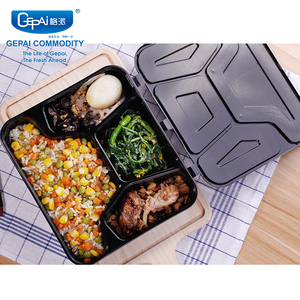 Dùng một lần 4 ngăn Bento hộp bản lề Nắp ăn trưa container - Product Image 3
