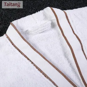 Taitang Hotel Linens Peignoir en éponge blanche Peignoir et serviette de bain au genou