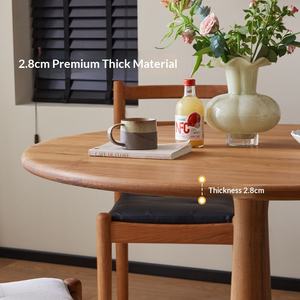 Mesa de Comedor Redonda de Teca Africana, Estilo Japonés Artístico Vintage, para Seis Personas, Desmontable, para Uso en Balcón del Hogar - Product Image 2