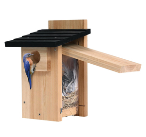 Casetta per Uccelli <span class=keywords><strong>in</strong></span> <span class=keywords><strong>Legno</strong></span> di Cedro per Osservazione, Design Resistente alle Intemperie, Forma Rettangolare per Decorazione Giardino Esterno - Product Image 1