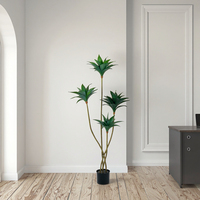 Décoration intérieure : Plante artificielle en plastique, Sisal, Gladiolus, Agave, Orchidée Couronne, Feuille de sabre, en pot, durable, 80 cm, Pâques, Thanksgiving