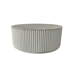 Tavolino da Caffè Moderno e Minimalista con Piano in Marmo e Base Nera Scanalata, Mobile di Lusso di Grande Successo per Soggiorno - Product Image 6