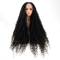 Perruque tressée bohème en boîte, perruque tressée en dentelle complète, cheveux humains, séparation carrée, sans nœuds, pré-plumée, pour femmes noires