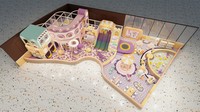 HELLO CAT Château d'enfants intérieur personnalisé, équipement de jeu en ABS, capacité 500 kg, thème Macaron Chaud