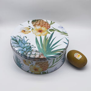 Ensemble de boîtes contenants de bonbons alimentaires imprimé Biscuit/biscuit emballage métal rond belle plante/fleur vide 3 pièces fer blanc 16 ensembles - Product Image 4