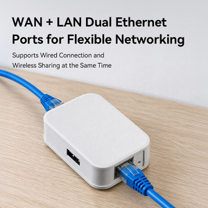<span class=keywords><strong>Router</strong></span> Wireless Portatile da Viaggio per Camere d'Albergo, 150Mbps 2.4G, Mini <span class=keywords><strong>Router</strong></span> <span class=keywords><strong>AP</strong></span> OpenWrt con Porte USB e Dual Ethernet - Product Image 4