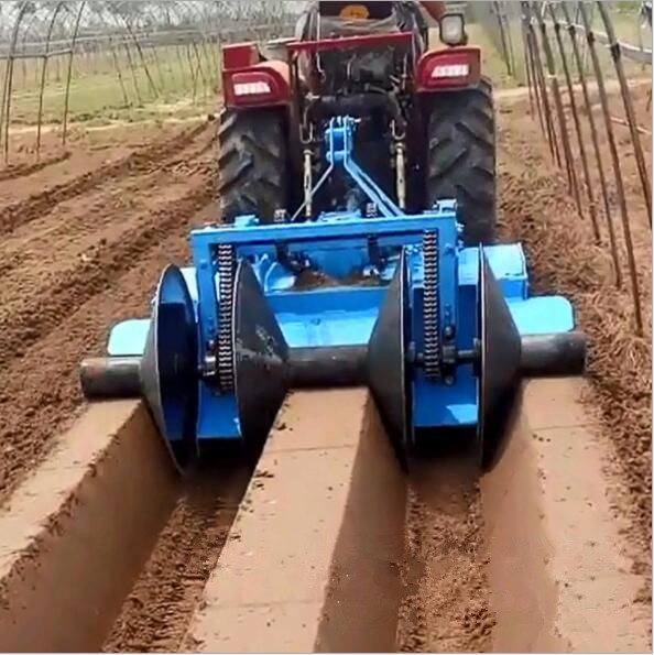 新型農業トラクター用吊り下げ式畝立て機、イチゴ畑用畝立て機、水田用