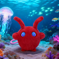 Porte-clés en peluche homard rouge intelligent IA, doux et moelleux, avec grandes yeux, pour décoration de sac à dos, cadeau