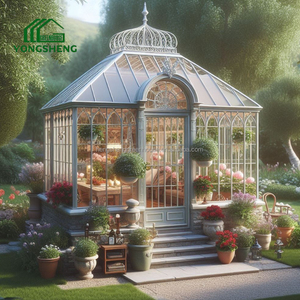 حديقة خارجية سولاريوم فاخر فيكتوري غرفة شمس دفيئة الموسم الساخن الفولاذ المجلفن بأربعة فناء خلفي زجاجي - Product Image 2