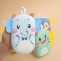 Éponge de bain pour bébé 100% coton, motif animal de dessin animé, lavette exfoliante pour le corps, accessoire de bain quotidien multifonctionnel