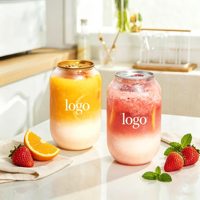 Boîtes en plastique transparent jetables avec logo personnalisé, 330/500 ml, avec couvercles en aluminium pour gâteaux, smoothies et thé au lait
