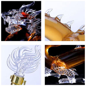 דקנטר יין מזכוכית שקופה בעיצוב דרקון, בעבודת יד, 1000 מ\\\"ל, איכותי, קלאסי ויוקרתי, עם אפשרות להוספת לוגו בהתאמה אישית - Product Image 4