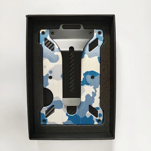 Newest Model Custom Logo Carbon Fiber Aluminum Slim Business Credit Card Holder RFID Money Clips <strong>Wallet</strong> <strong>for</strong> <strong>Man</strong> With ID Slot - Product Image 2
