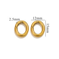 Vente en gros de fermoirs à ressort en acier inoxydable plaqué or 18K PVD, clips en O, crochets, boucles rondes, en forme de cœur, ovales, connecteurs de fermoirs pour la fabrication de bijoux