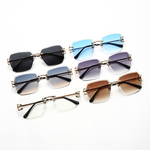Lmamba 6079 Fashion Rimless Cut <b>Edge</b> Sun Glasses Brand Designer Metal <b>Square</b> Sunglasses 2024 - Product Image 5