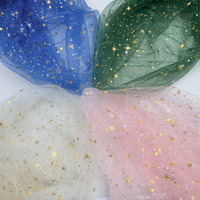 Personnalisation de la reliure et de l'emballage PL, Tulle à étoiles dorées 3D, Maille transparente multi-fils pour tutus d'enfants, Tenues de fête, Chemins de table et Toiles de fond