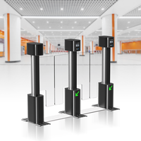 Portillon tournant intelligent à reconnaissance faciale RFID, ultra-silencieux, entièrement automatique, à battants oscillants, pour la gestion de foule, certifié CE EN