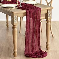 Lot de 6 chemins de table en gaze de coton pour la maison, style bohème, transparents, 21x118 pouces, MOQ6