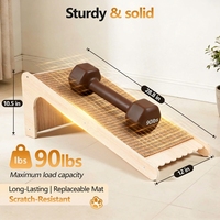 Griffoir en forme de L pour chats d'intérieur, en sisal, avec jouet, protection de meubles, structure en bois massif