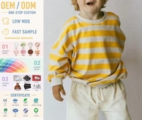 Sweat-shirt rayé surdimensionné personnalisé pour tout-petits, pull en coton à col rond et manches longues pour bébés garçons et filles, tendance mode