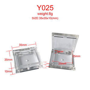 Y025, alta calidad, cuadrado, claro, duro, personalizado, Etiqueta Privada, plástico vacío, rubor en Caja, embalaje, polvo compacto, caja compacta - Product Image 6