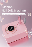Perceuse à ongles électrique professionnelle 35000 tr/min : affichage de la vitesse, 2 ports USB, type de prise de batterie, maison et salon
