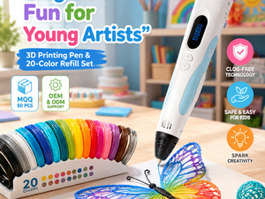 Yiqiu3D 3D <b>Pen</b> Filament <b>Refills</b> 1.75mm 20-Color Set PLA Clog-Free 3D Printing <b>Pen</b> Material for Kids DIY Crafts - Product Image 1