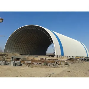 โครงสร้างเหล็กอาคารจัดเก็บโครงอวกาศสำหรับโรงไฟฟ้าถ่านหิน almacenamiento de Carbon En El Marco espacial