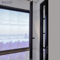Ventanas Abatibles de Aluminio Fuson, Modernas, Resistentes a Huracanes, con Certificación CE, Marco Delgado, Aislamiento Acústico, Gran Venta