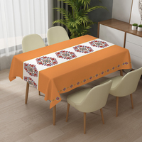 Nappe jetable écologique en PVC tissé avec support en PU, motif floral gris beige, imperméable et anti-taches, design moderne pour