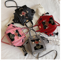 Sac à main pour fille en cuir PU tendance 2025, motif crocodile, mignon, avec lunettes, sac à bandoulière