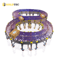 Convoyeur à roulettes à gravité Goldtec en acier robuste et nylon, extensible et flexible, pour la logistique d'entrepôt et le chargement de camions