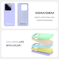 Vente en gros de coques de protection en silicone liquide souple personnalisées avec logo Wintop, certifiées CE, résistantes aux chocs, pour 14 Pro