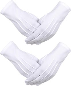 Gants de cérémonie antidérapants en PVC à pois, absorbants la transpiration, respirants, en coton blanc, pour serveurs, sommeliers, cercueilleurs et porteurs de cercueil - Product Image 1