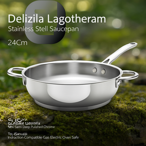 Casseruola Inox (24cm) semi fonda DELIZIOSA LAGOTHERM Cromo lucido 010733031724 - Product Image 3