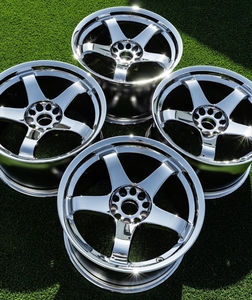 Rines Forjados de Aleación de 5 Brazos Estilo <span class=keywords><strong>GT</strong></span> Triple Cromado de 19, 20 y 21 Pulgadas con Borde Profundo 5x114.3 5x120 Compatibles con <span class=keywords><strong>Nissan</strong></span> 370Z Skyline R32 Infiniti - Product Image 6