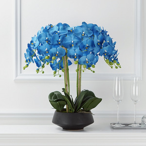 Orchidea farfalla in vaso artificiale all'ingrosso con vaso nero <span class=keywords><strong>per</strong></span> la decorazione della casa - Product Image 5