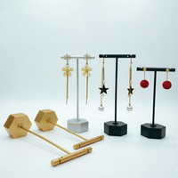 Support de présentation pour boucles d'oreilles en or, support de présentation pour boucles d'oreilles en or à barre en T, support de présentation pour boucles d'oreilles en or à suspendre au comptoir