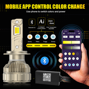Super Power 75w 7500lm Adjustable Color Temperature Led Headlight <strong>High</strong> <strong>Low</strong> Beam Remote Control Car Accessories Led <strong>Headlamp</strong> - Product Image 5