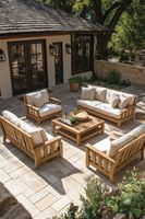 Ensemble de canapés d'extérieur pour villa - Meubles en aluminium durables et écologiques au design postmoderne pour jardin, patio et cour