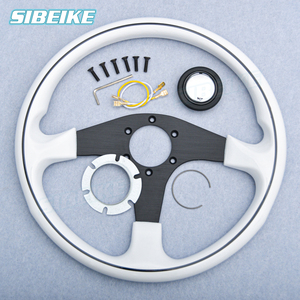 Sibeike 14 pouces <span class=keywords><strong>Volant</strong></span> universel de rechange ABS Blanc Sports Racing <span class=keywords><strong>Tuning</strong></span> <span class=keywords><strong>Volant</strong></span> - Product Image 6