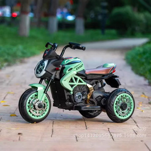 Electric Motorcycle For Kids 3-6 Years Old With 3 Wheels And Red Rims Blue Body Design Safe Ride For Boys And Girls - Product Image 3