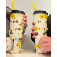 Gobelets en papier personnalisés pour dessert boba à emporter avec peluche surprise tasse à café boba mystère à emporter jetable pour boissons