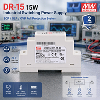 MEANWELL DR-15 15W Tek Çıkışlı DC Güç Kaynağı 12V 1A Din Raylı CE 85-264VAC Girişli Endüstriyel Kontrol İçin