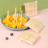 Natuurlijke bamboe fruitprikkers 9cm wegwerp voedselvorkjes 100 stuks voor dessert feest catering