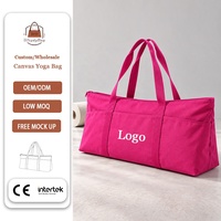 Sac de sport personnalisé extra large en toile épaisse avec poignées longues en sangle, idéal pour le Pilates, le yoga et le fitness, avec poche intérieure