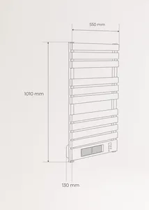 <span class=keywords><strong>Radiateur</strong></span> Électrique Métallique pour Salle de Bain, Sèche-Serviettes et Chauffe-Serviettes <span class=keywords><strong>avec</strong></span> Fil Chauffant 2000W, Protection Contre la Surchauffe, Design Vertical, Fonction Minuterie - Product Image 2