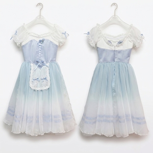 ชุดบัลเลต์สไตล์ชาวนาแบบมืออาชีพ ยี่ห้อ Giselle Romantic Tutu Lace Apron สำหรับการแสดงบัลเลต์ Copelia บนเวที - Product Image 1